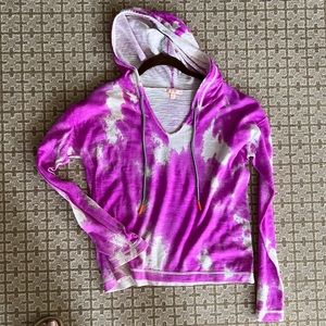LISA TODD cotton tie dye hoodie long sleeve shirt
